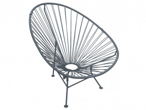 Кресло Ракушка с ротангом серый в Нытве - nytva.magazinmebel.ru | фото