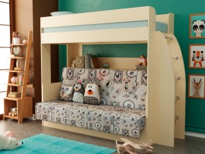 Кровать-диван двухярусная Омега 17 млечный дуб в Нытве - nytva.magazinmebel.ru | фото