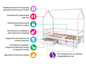 Кровать-домик Svogen с фото с ящиками и бортиком белый/мишки в Нытве - nytva.magazinmebel.ru | фото - изображение 2