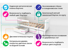 Кровать-тахта мягкая Svogen с ящиками и бортиком мятно-синий в Нытве - nytva.magazinmebel.ru | фото - изображение 3