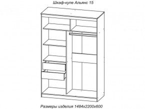 Шкаф-купе Альянс 15 комплект зеркал №2 в Нытве - nytva.magazinmebel.ru | фото - изображение 2