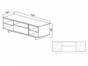 Тумба для ТВА Moderno-1400 Ф2 в Нытве - nytva.magazinmebel.ru | фото - изображение 4